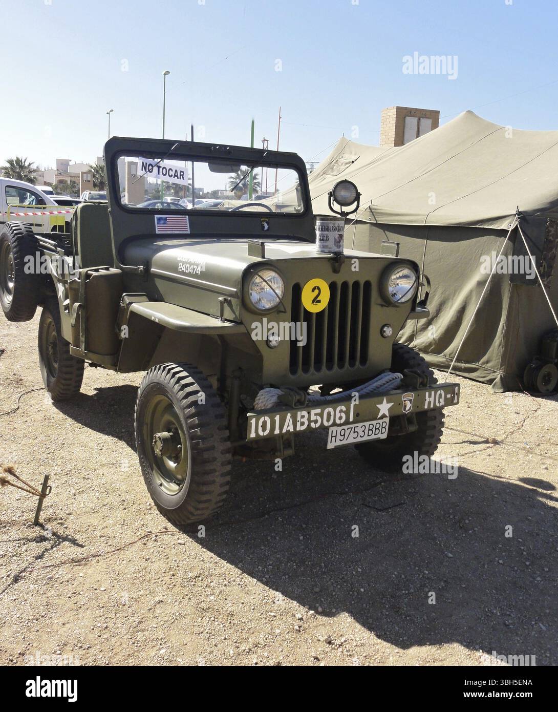 Una tradizionale jeep militare, la Willys CJ Foto Stock
