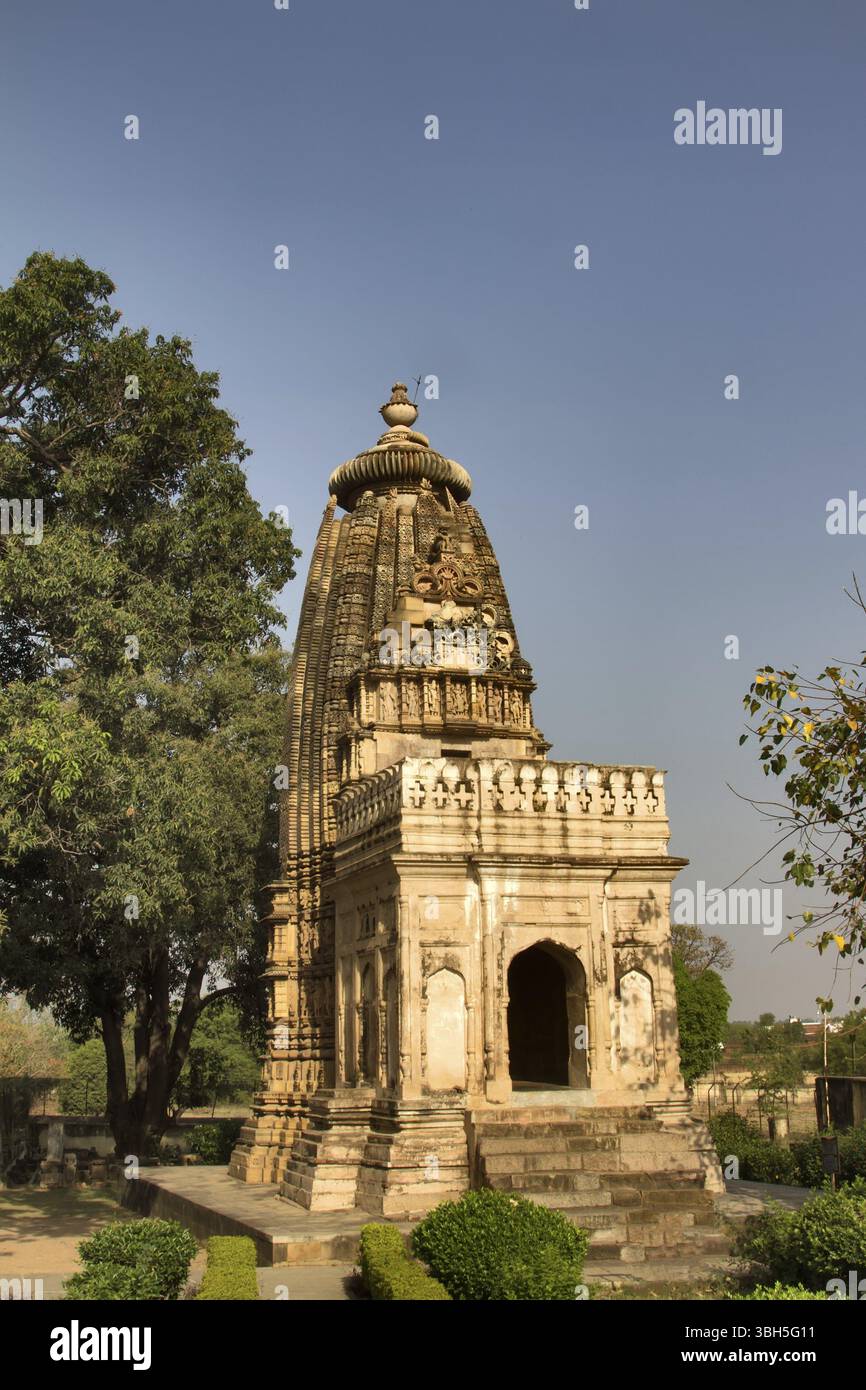 Templi indù di amore in Kajuraho. Retrò foto a colori Foto Stock