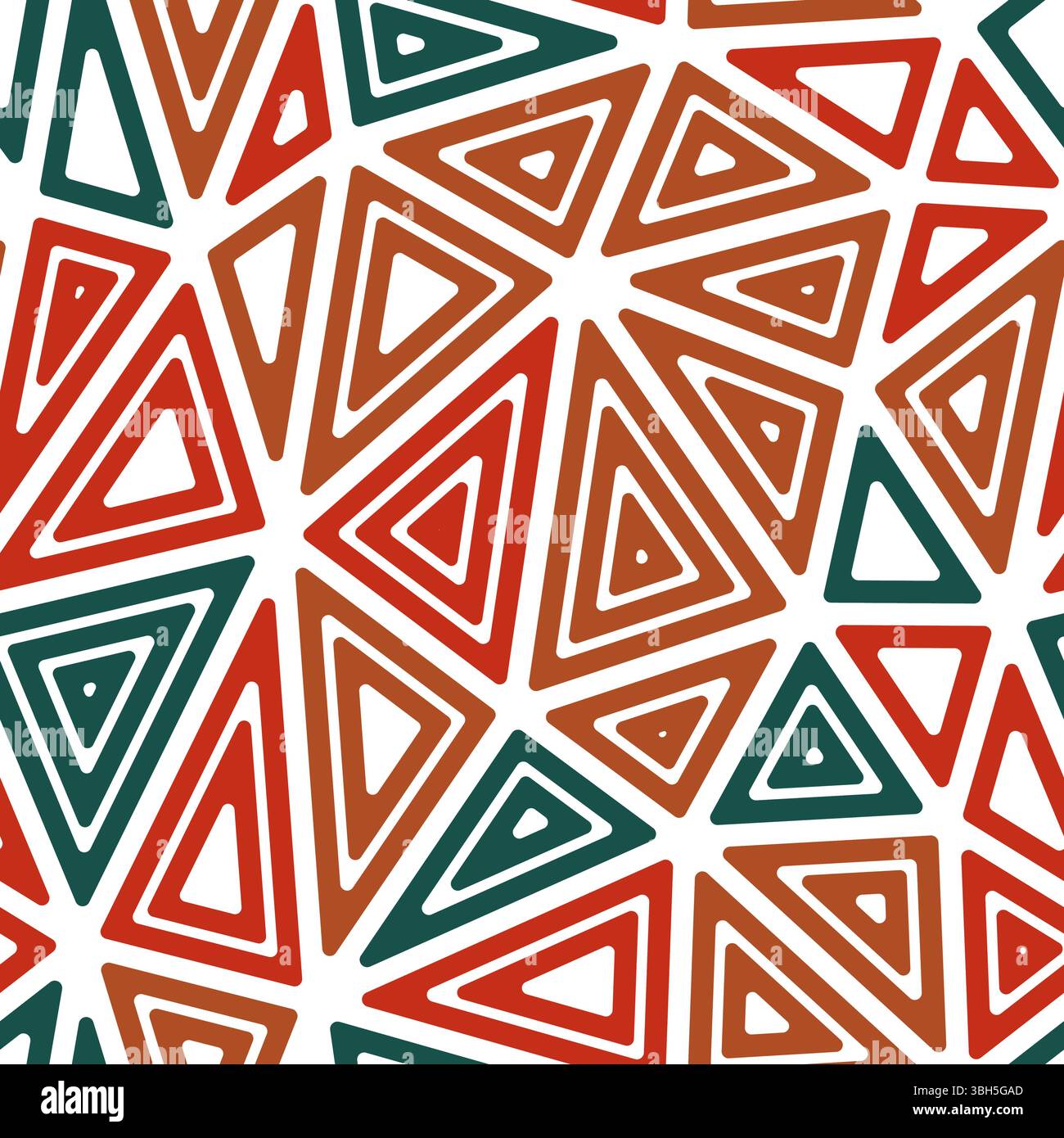 Sfondo triangoli. Triangoli interni ripetuti multipli. Grande forma. Stile a più colori. Motivo senza cuciture. Bellissime tessere vettoriali. Illustrazione Vettoriale