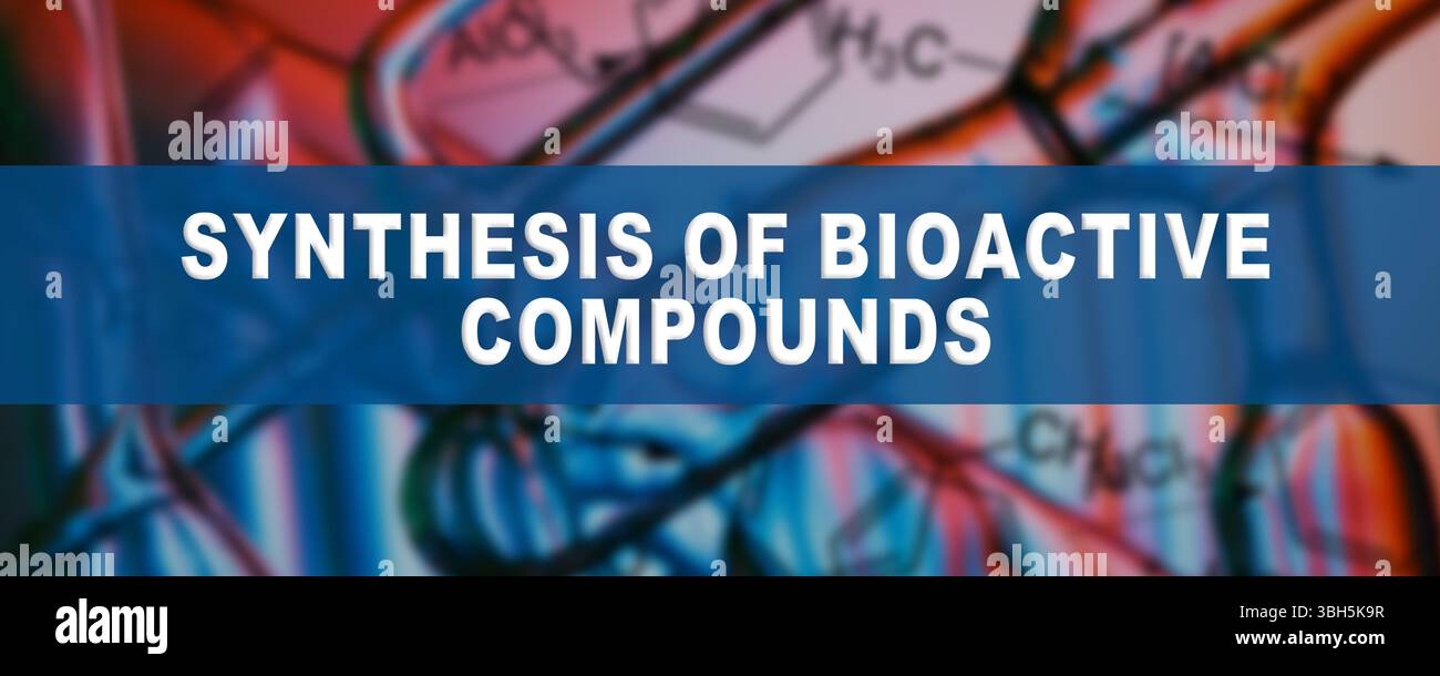 Sintesi di composti bioattivi. Creazione di molecole con potenziale terapeutico per i prodotti farmaceutici, l'agricoltura o la ricerca biologica. Foto Stock