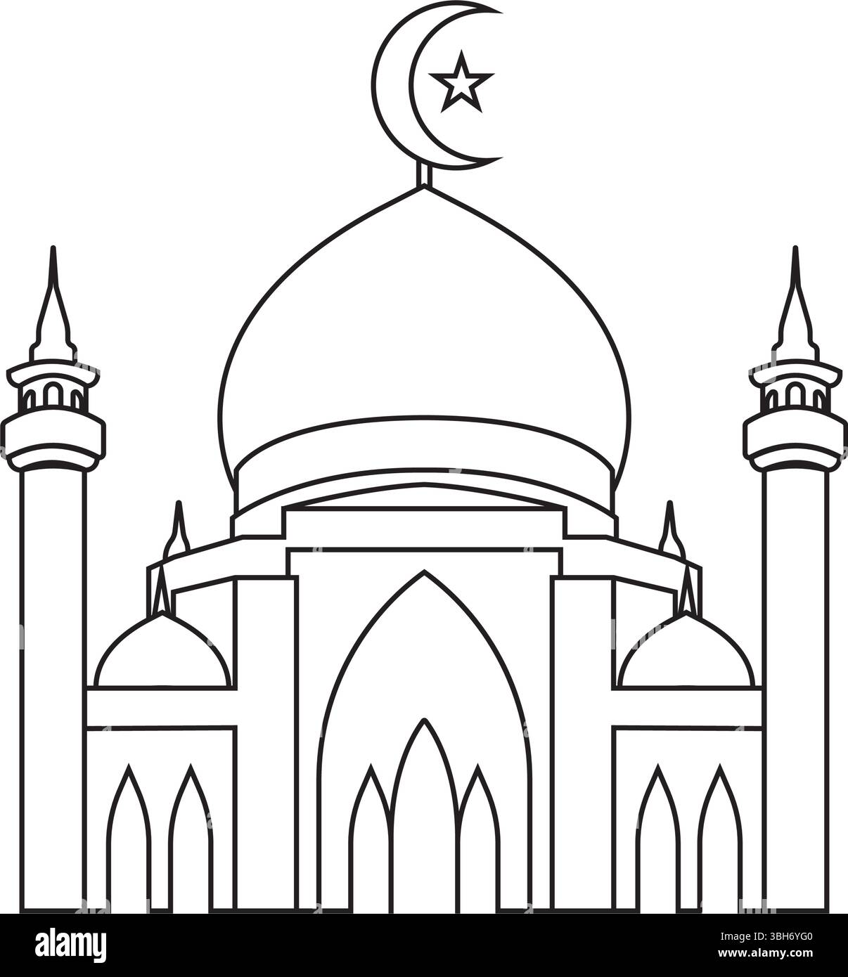 Icona simbolo moschea illustrazione disegno elemento Illustrazione Vettoriale