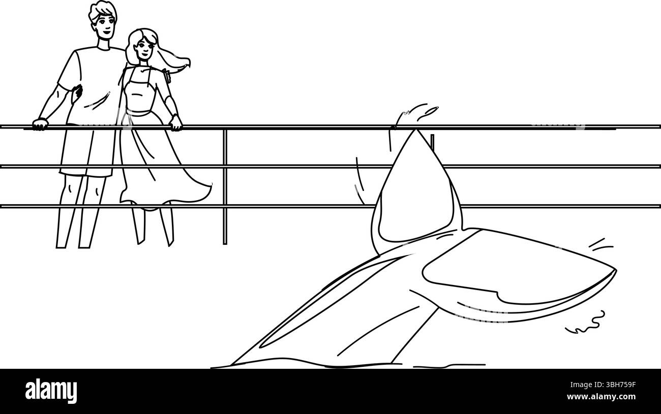 vettore australiano per l'avvistamento delle balene Illustrazione Vettoriale