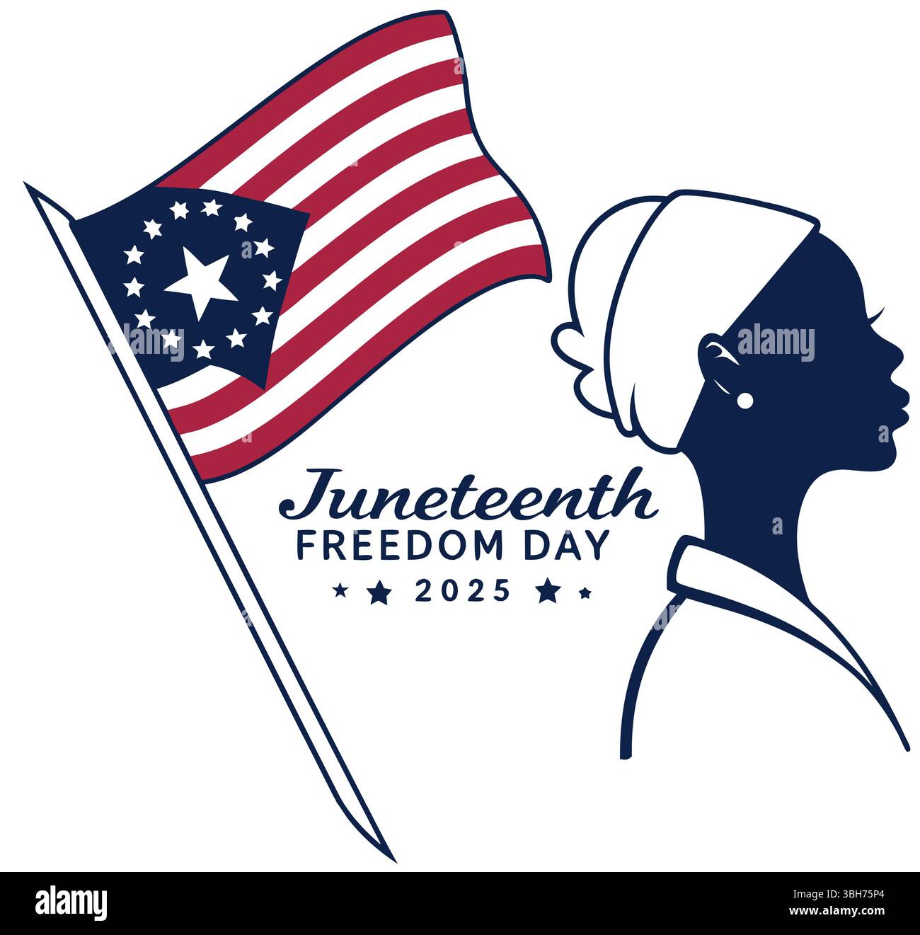 Juneteenth Flag Heritage - Design classico americano per la giornata della libertà Illustrazione Vettoriale