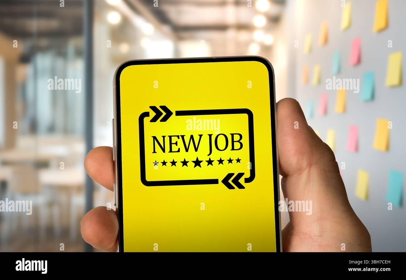 Nuovo lavoro - abbracciare la crescita e il cambiamento di carriera Foto Stock