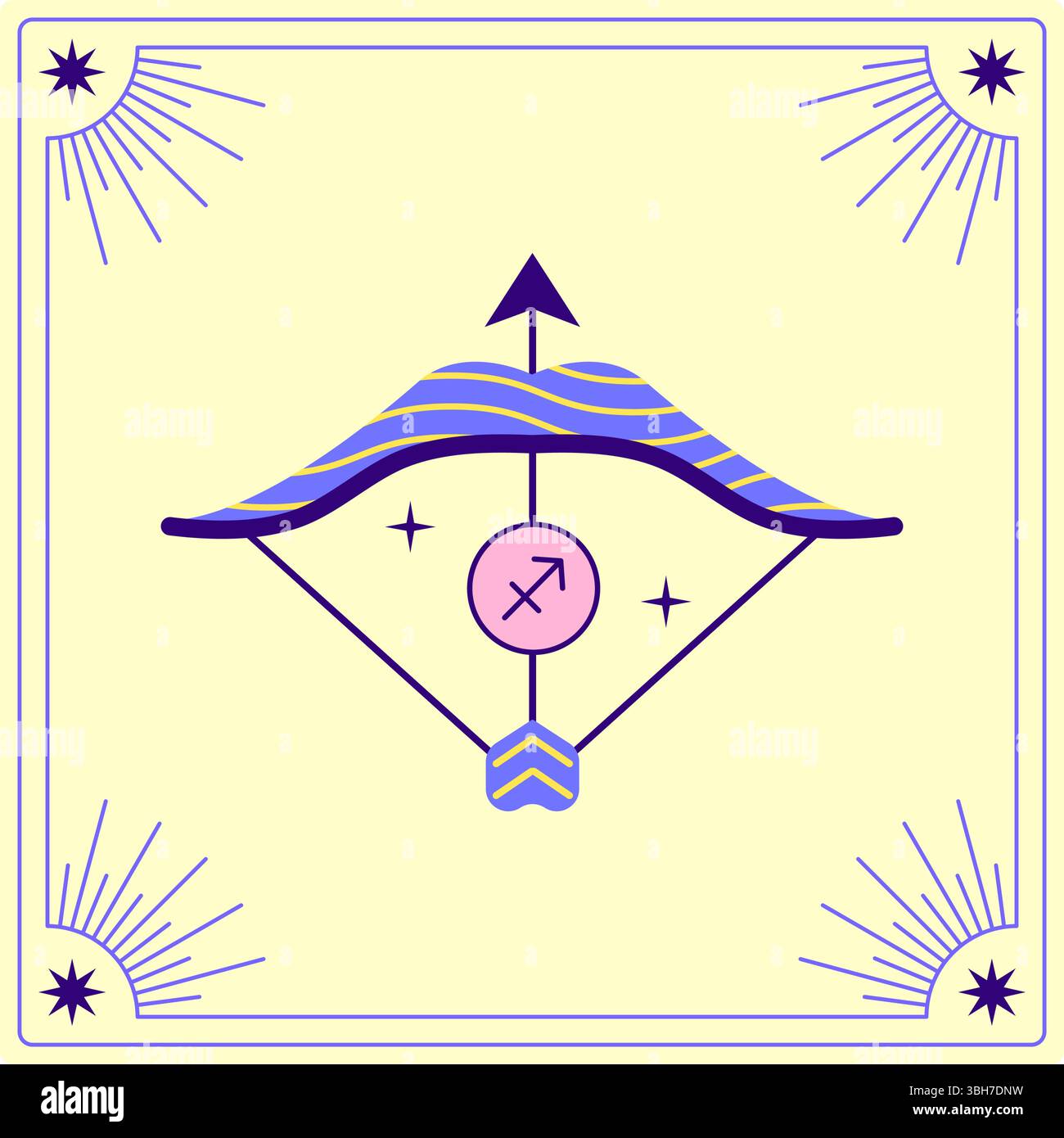Astrologia Oroscopo Simbolo Zodiaco Sagittario Segno In Linea Arte Stile Colore Boho 460232 1745