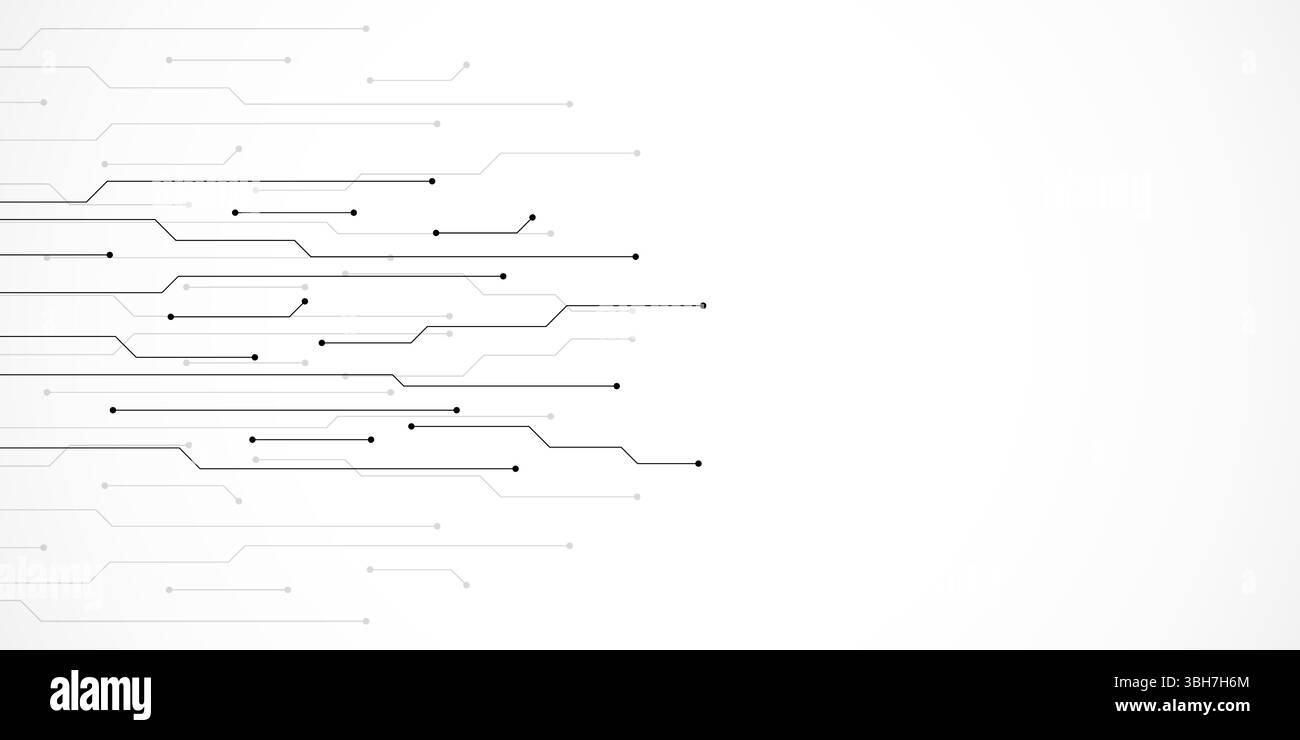 Struttura del circuito stampato con concetto di tecnologia di comunicazione. Illustrazione vettoriale creativa Illustrazione Vettoriale