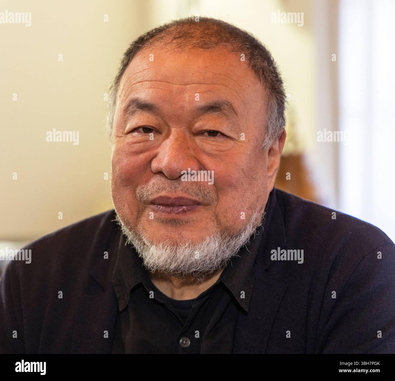 Ai Weiwei durante un'intervista nella sua casa a Montemor-o-Novo in Portogallo Foto Stock