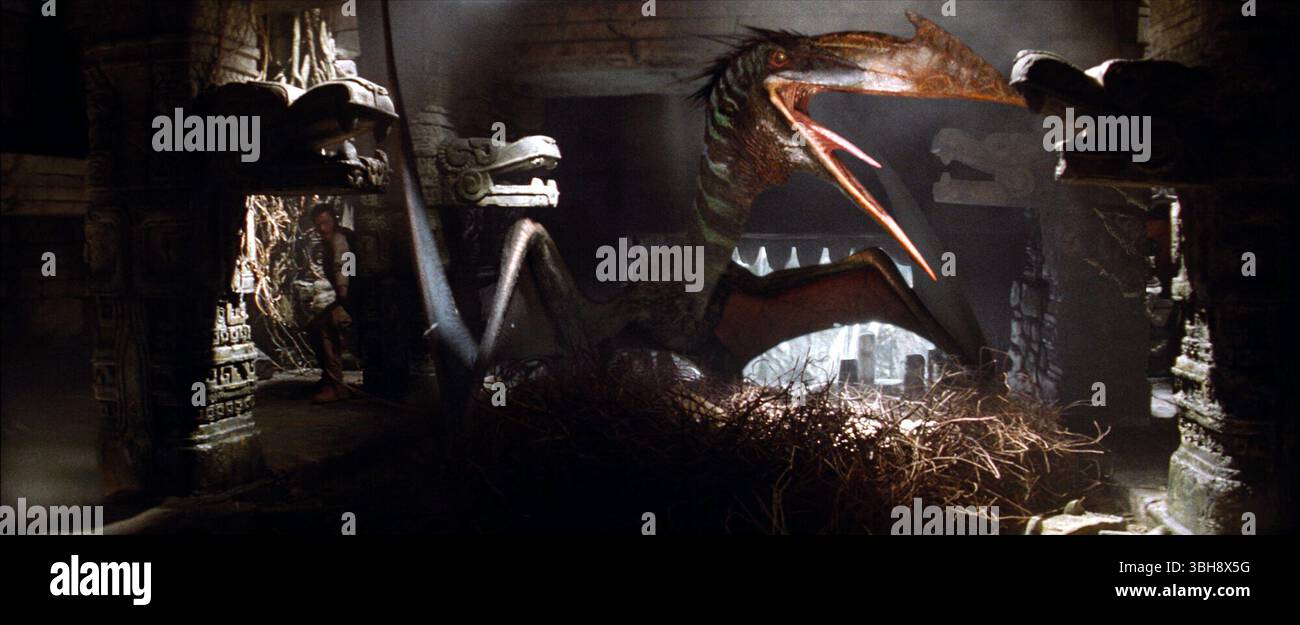 Jurassic World Rebirth è un film di fantascienza statunitense diretto da Gareth Edwards e scritto da David Koepp. È un sequel autonomo di Jurassic World Dominion (2022), il quarto film di Jurassic World e il settimo capitolo complessivo della serie Jurassic Park. Foto Stock