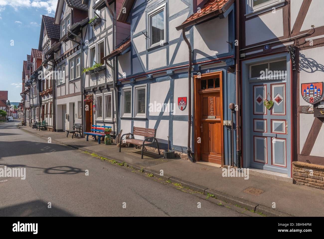 Centro storico di Allendorf con case in legno senza fine, Bad Sooden-Allendorf, Werra-Meissner-Kreis, Assia, Germania, Europa Foto Stock