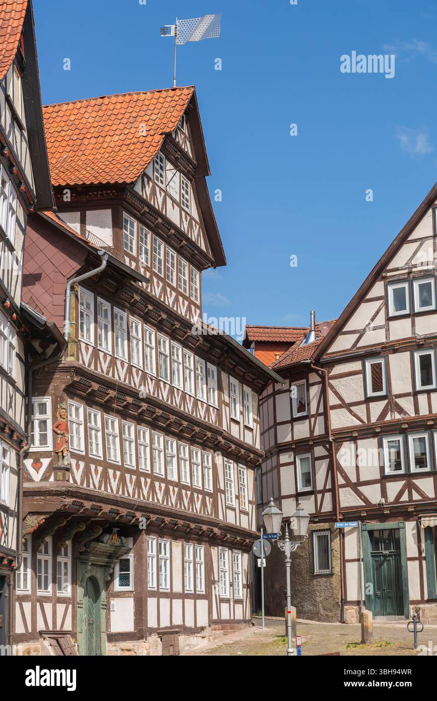 Centro storico di Allendorf con case in legno senza fine, Bad Sooden-Allendorf, Werra-Meissner-Kreis, Assia, Germania, Europa Foto Stock