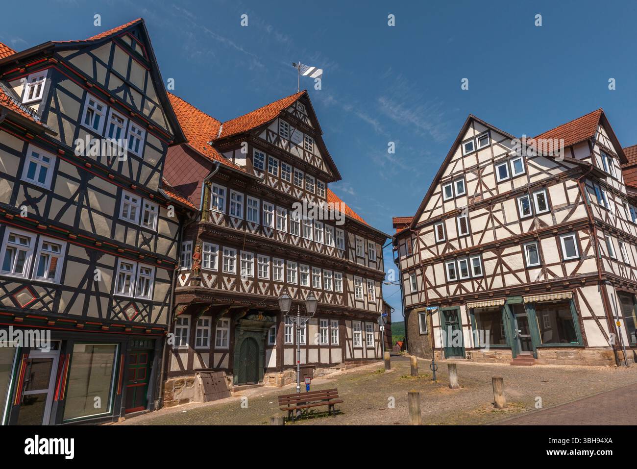 Centro storico di Allendorf con case in legno senza fine, Bad Sooden-Allendorf, Werra-Meissner-Kreis, Assia, Germania, Europa Foto Stock