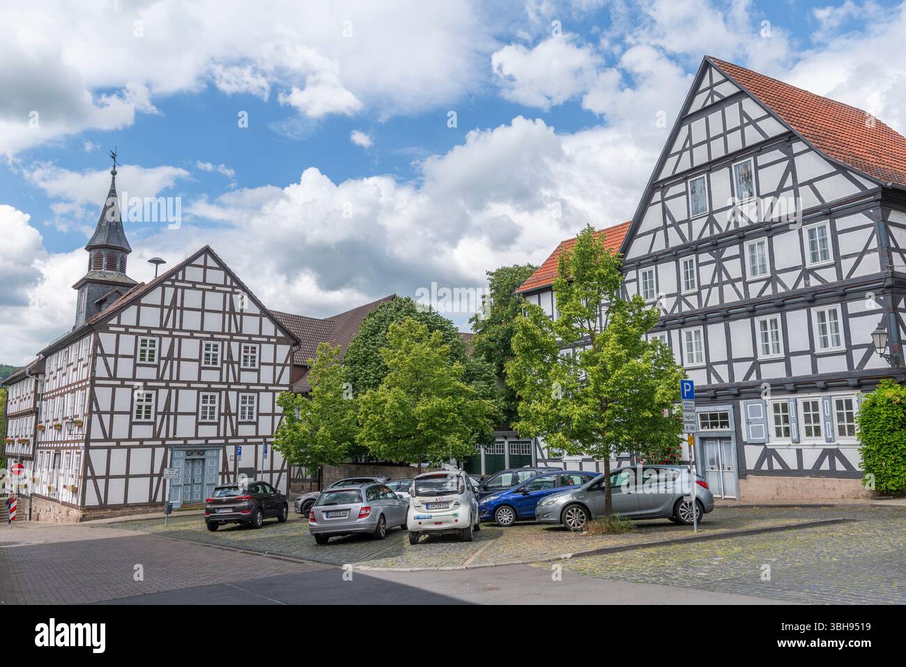 Centro storico di Allendorf con case in legno senza fine, Bad Sooden-Allendorf, Werra-Meissner-Kreis, Assia, Germania, Europa Foto Stock