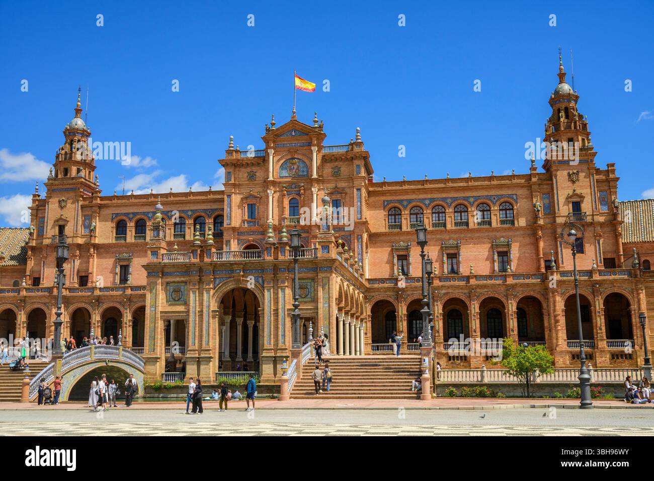 Plaza de España, Siviglia, Andalusia, Spagna Foto Stock