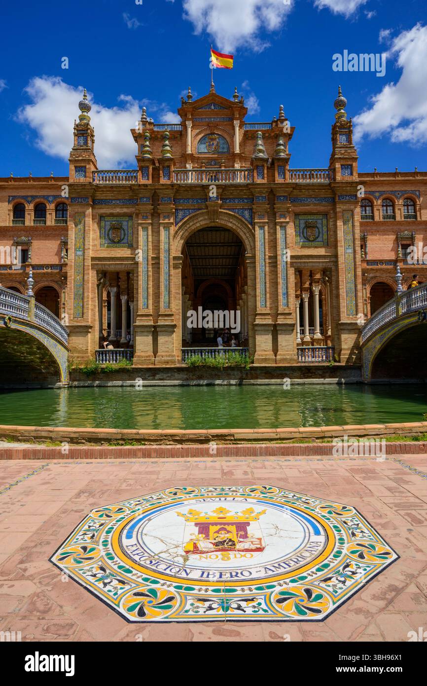 Plaza de España, Siviglia, Andalusia, Spagna Foto Stock