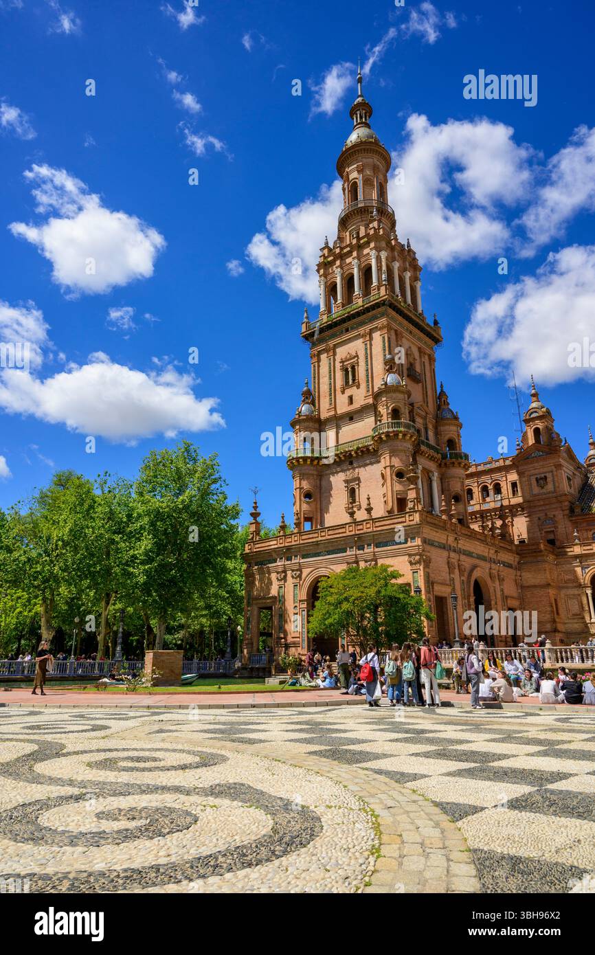 Plaza de España, Siviglia, Andalusia, Spagna Foto Stock