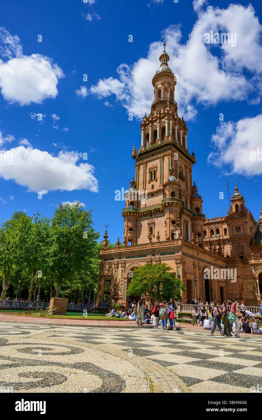 Plaza de España, Siviglia, Andalusia, Spagna Foto Stock
