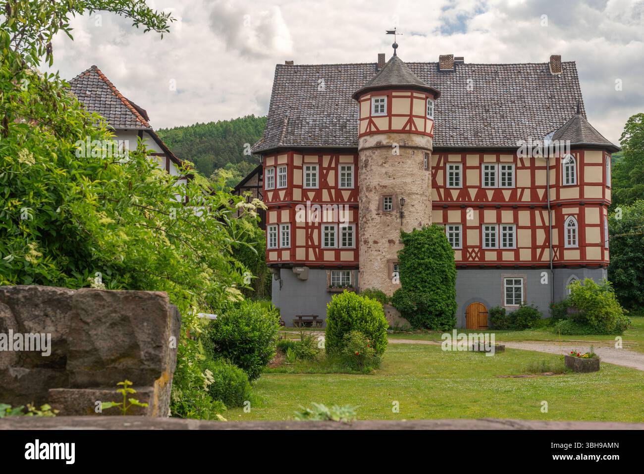 Castello di Werleshausen, Rittergut o Manor House, Witzenhausen, Assia, Germania Ovest, Europa centrale Foto Stock