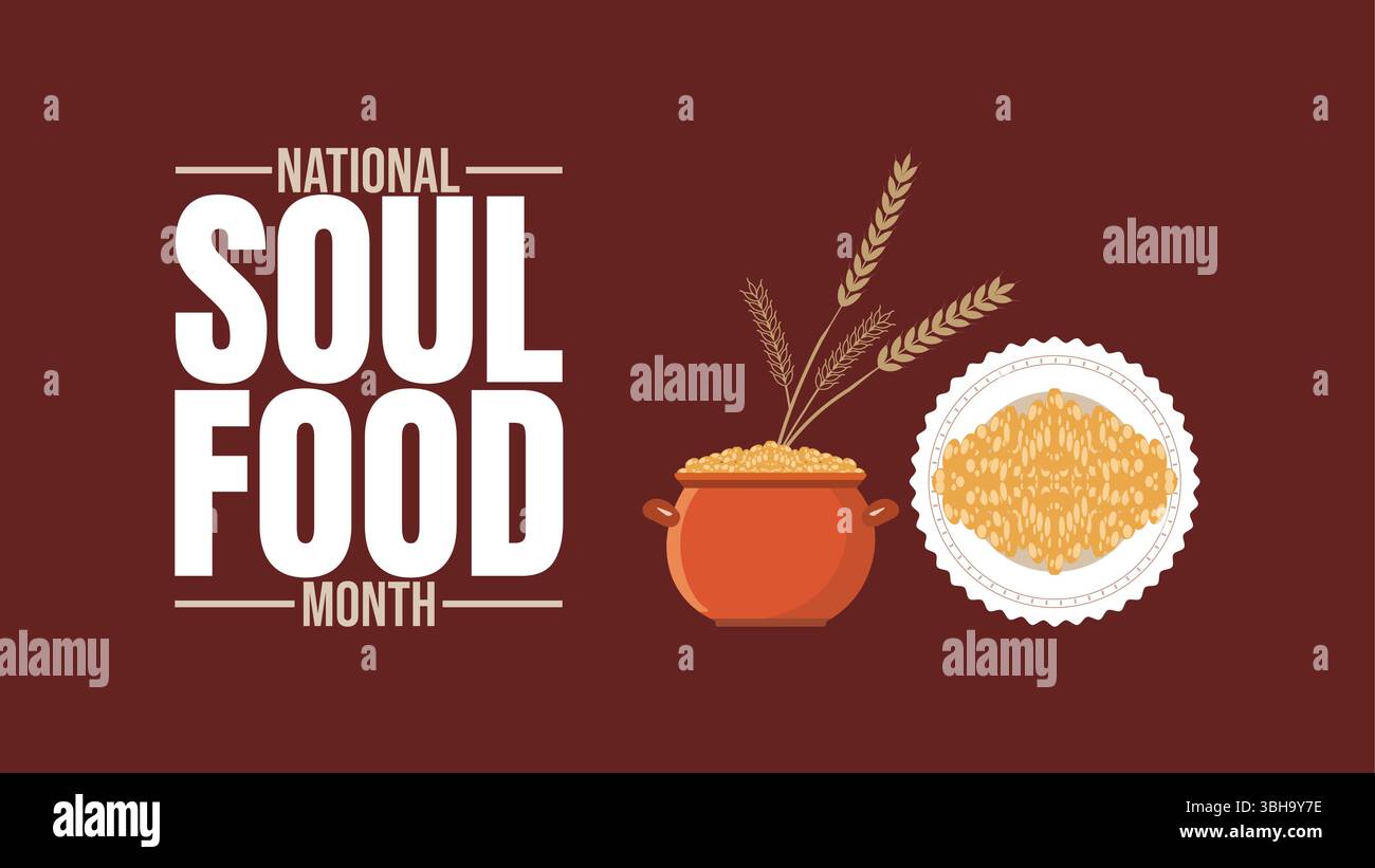 Tradition, che celebra il National Soul Food Month design templet Illustrazione Vettoriale