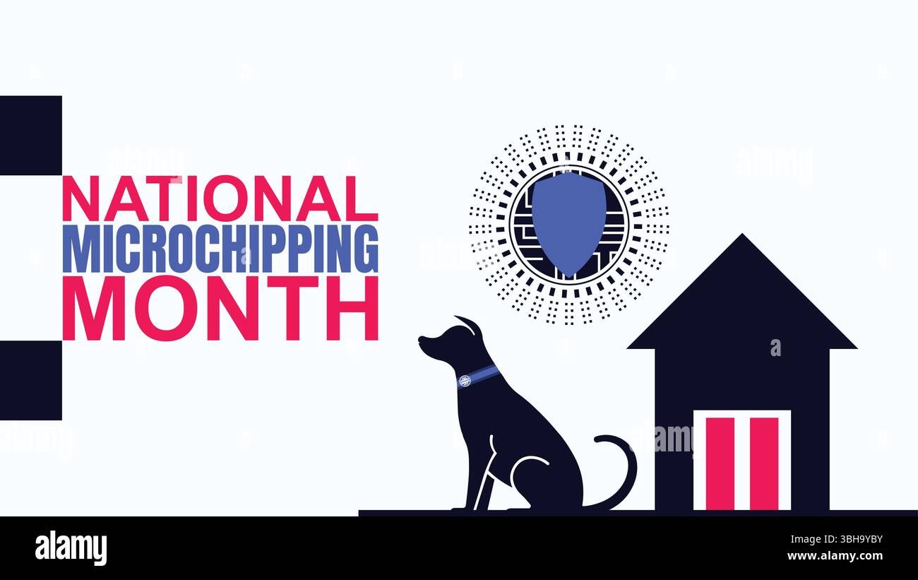 Homebound Heroes, che celebra il templet di design del mese del microchipping nazionale Illustrazione Vettoriale