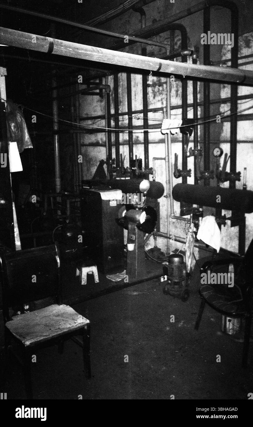 Interni della sala caldaia di riscaldamento Tianjin dei primi anni '2010, Cina Foto Stock