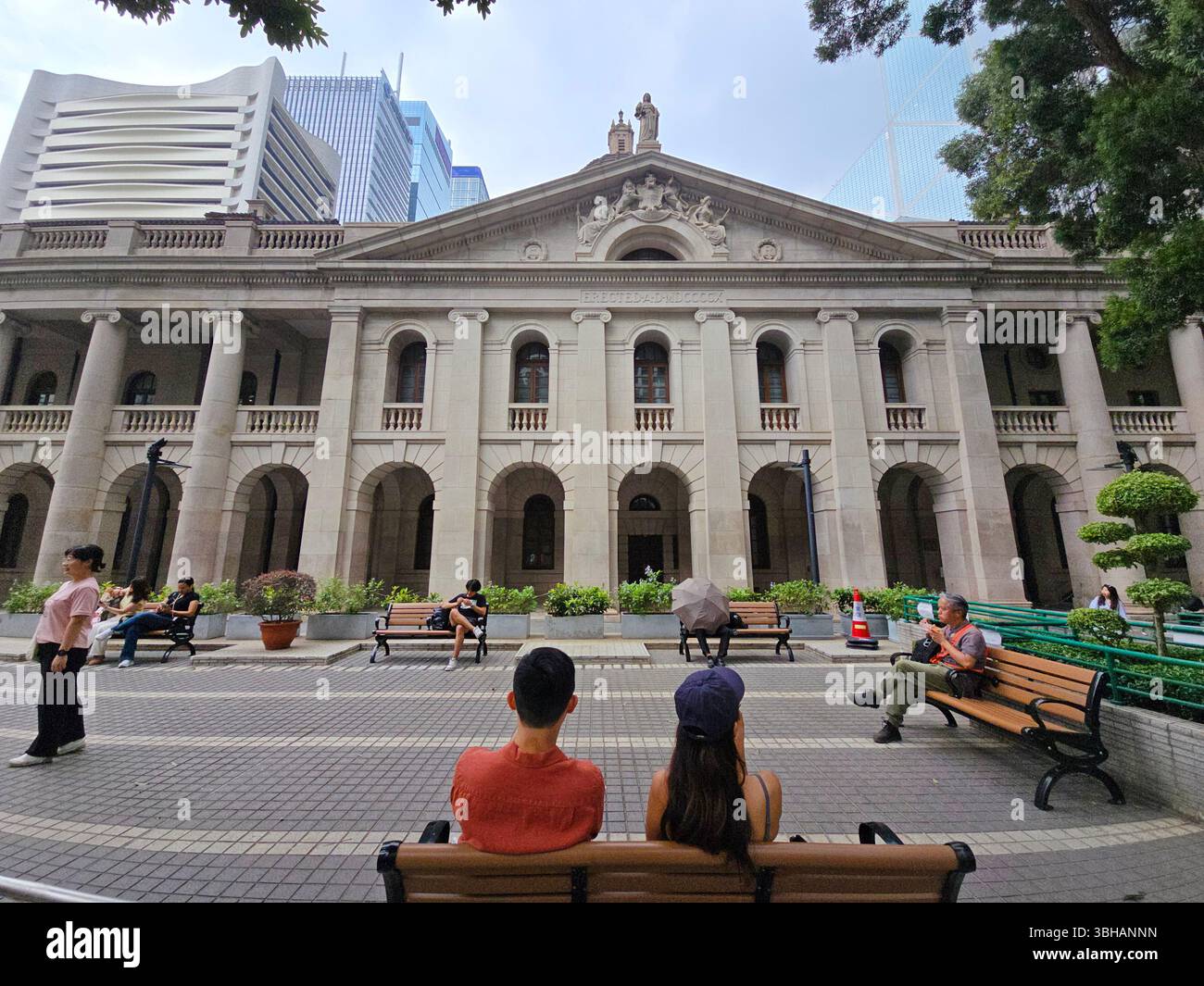 L'edificio della Corte d'appello di Hong Kong. - Immagine stock catturata con smartphone