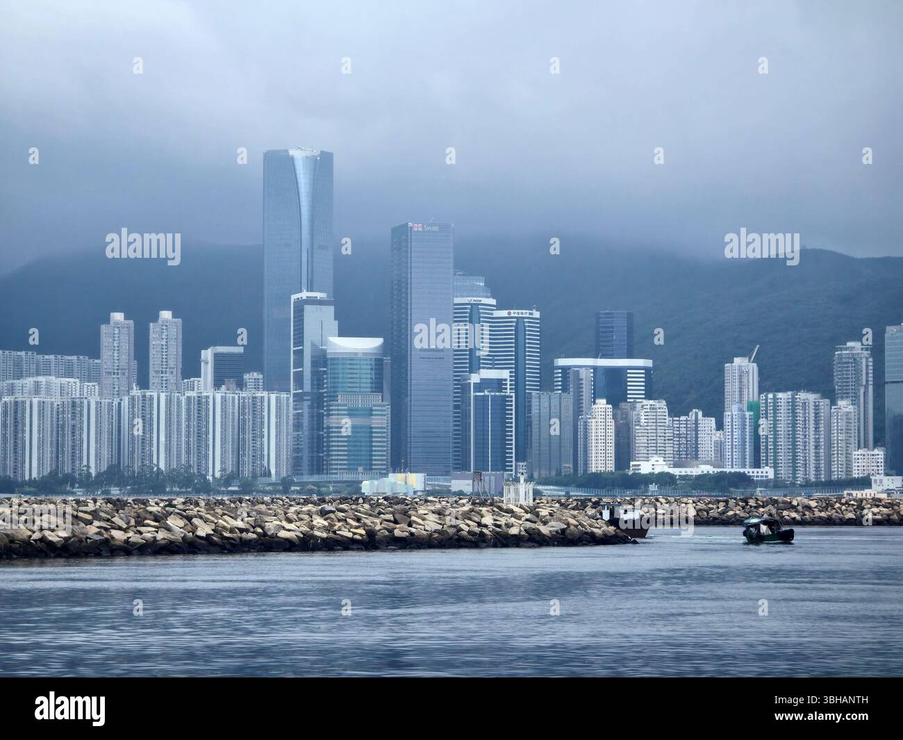Vista di Quarry Bay a Hong Kong. Foto Stock