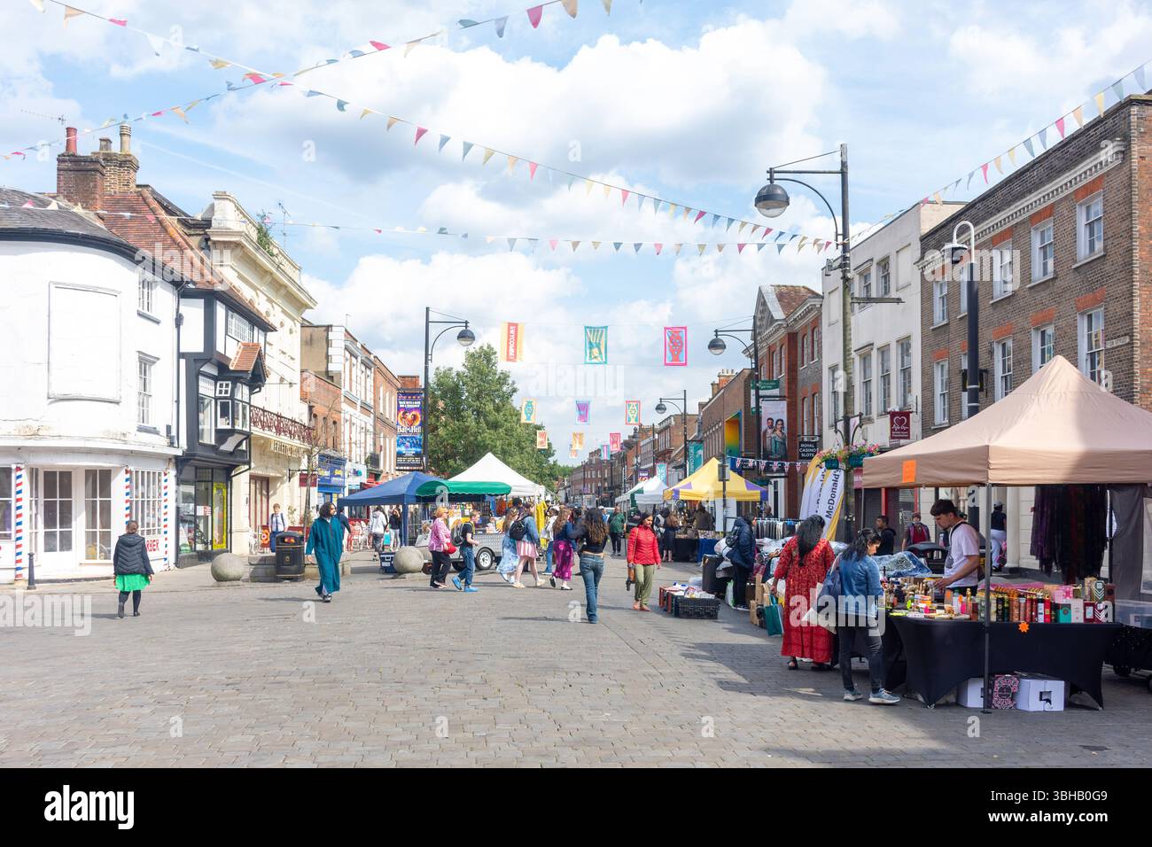 High Wycombe Market, High Street, High Wycombe, Buckinghamshire, Inghilterra, Regno Unito Foto Stock
