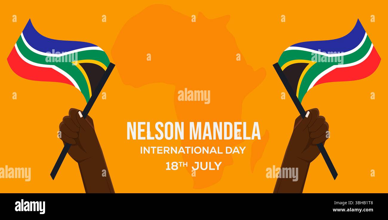Illustrazione banner Nelson Mandela International Day Illustrazione Vettoriale