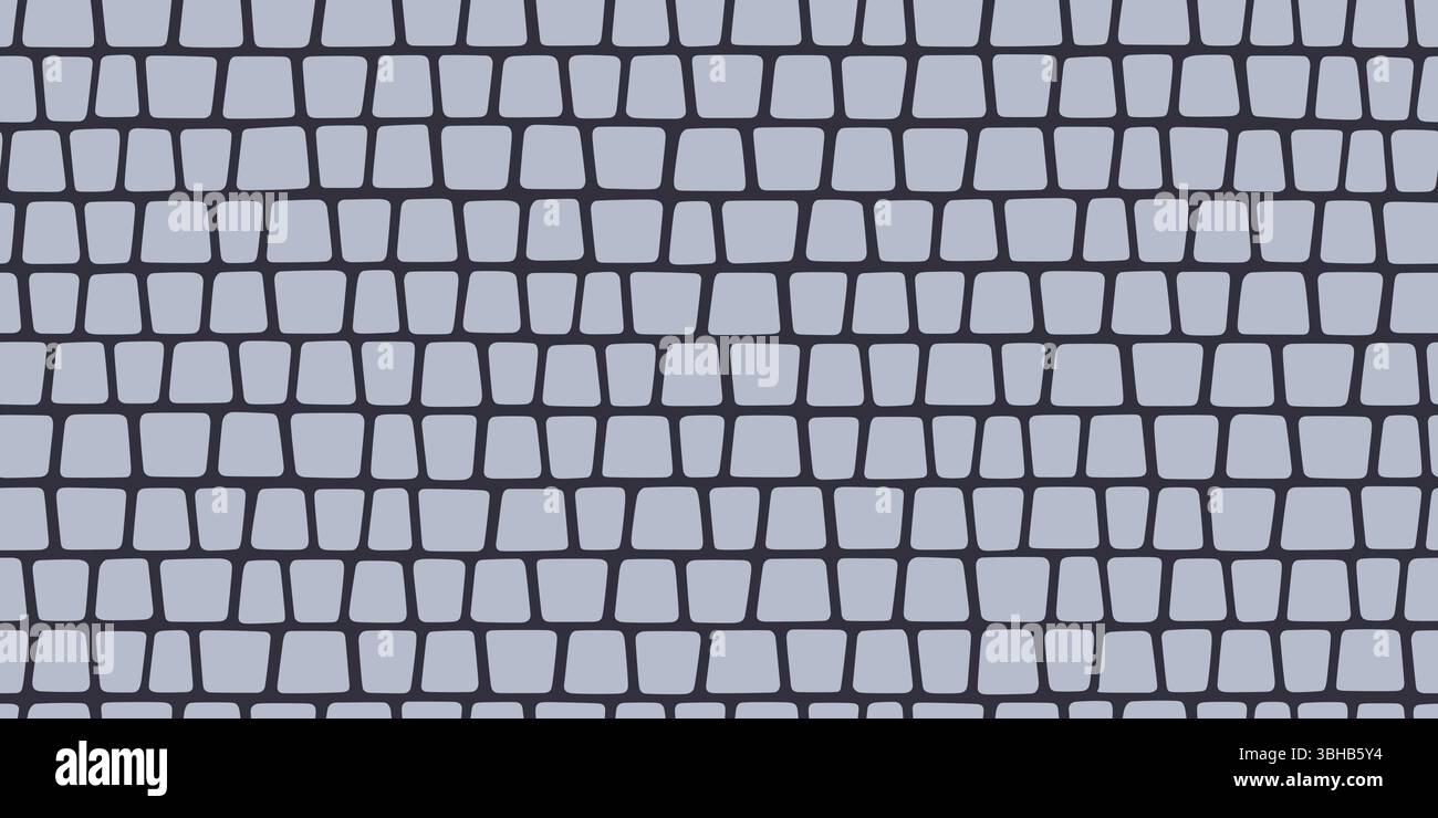 Motivo senza cuciture in pietra lastricata. Texture piastrelle di pavimentazione. Sfondo a mosaico in pietra. Struttura interna del pavimento in ciottoli. Blocco ornamento marciapiede. Vettore Illustrazione Vettoriale