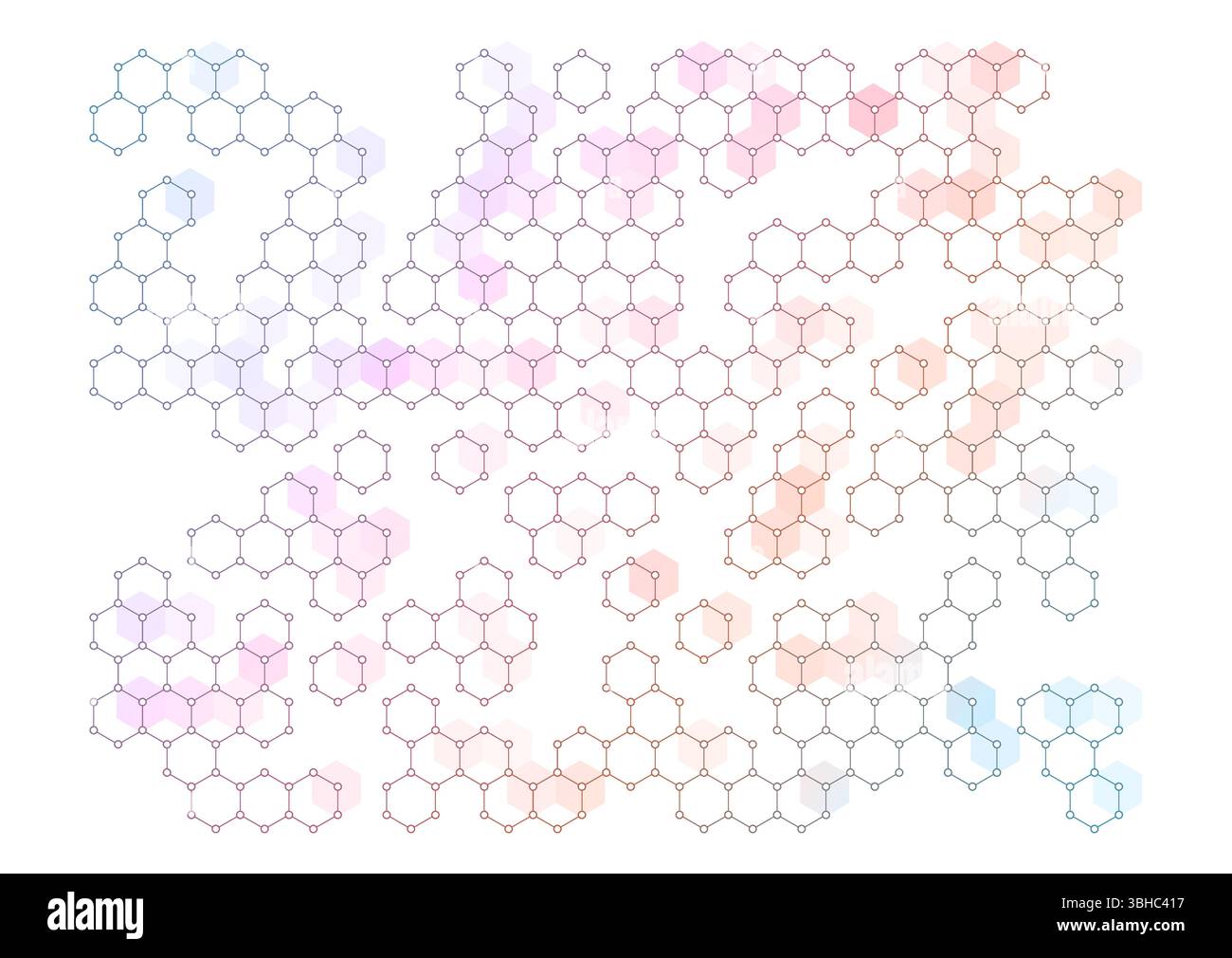 Sfondo astratto con griglia esagonale color pastello Illustrazione Vettoriale