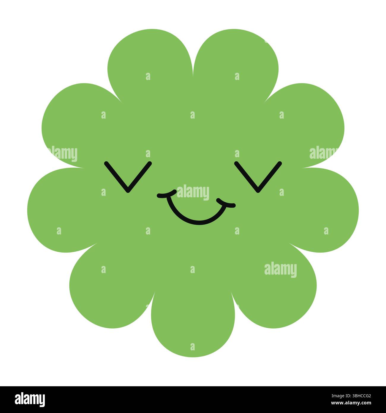 Fiore astratto minimale con espressione emoji cartoon. Divertente mix di design floreale e carattere per progetti moderni Illustrazione Vettoriale