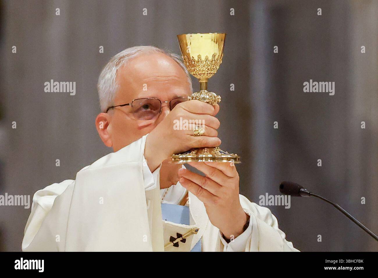 Città del Vaticano. 9 giugno 2025. Papa Leone XIV celebra una messa nella Basilica di San Pietro in occasione del Giubileo della Santa sede. Crediti: Riccardo De Luca - aggiornamento immagini/Alamy Live News Foto Stock