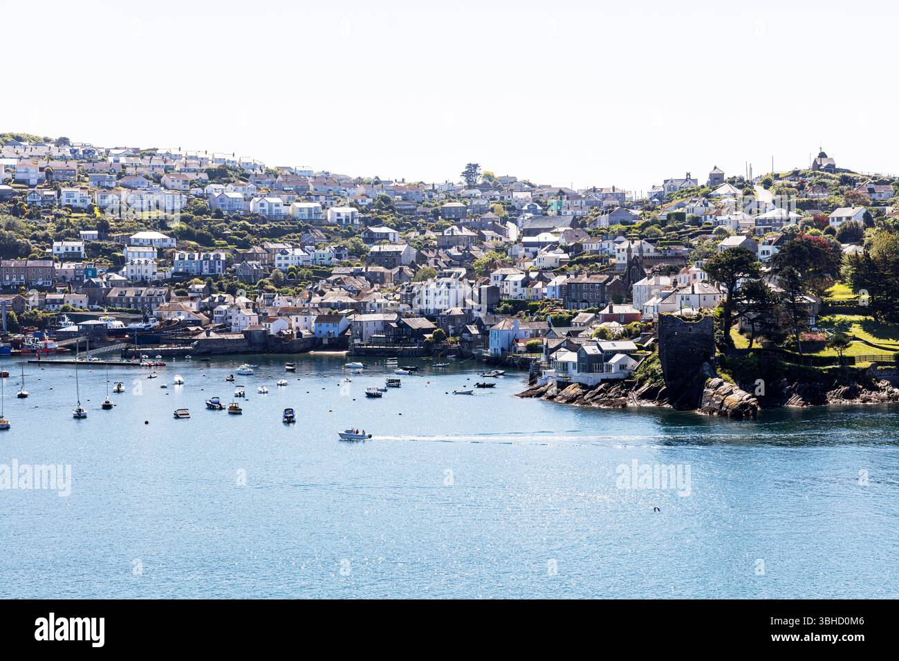 Polruan, Fowey, Cornovaglia, Regno Unito, Inghilterra, porto di Polruan, porto, Polruan UK, Cornovaglia di Polruan, porto di Polruan, villaggio Polruano, estuario di Fowey Foto Stock