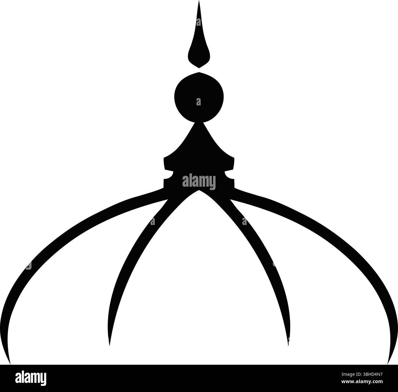 Sagoma della cupola della moschea - icona vettoriale, architettura islamica Illustrazione Vettoriale