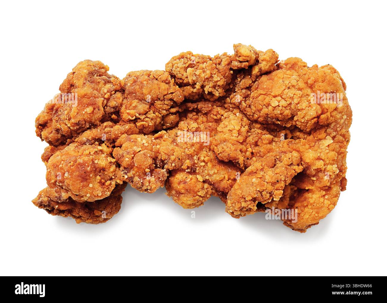 Coscia di pollo fritta in profondità su sfondo bianco, cucina americana, piatto, primo piano, foto vera, non generato dall'IA Foto Stock