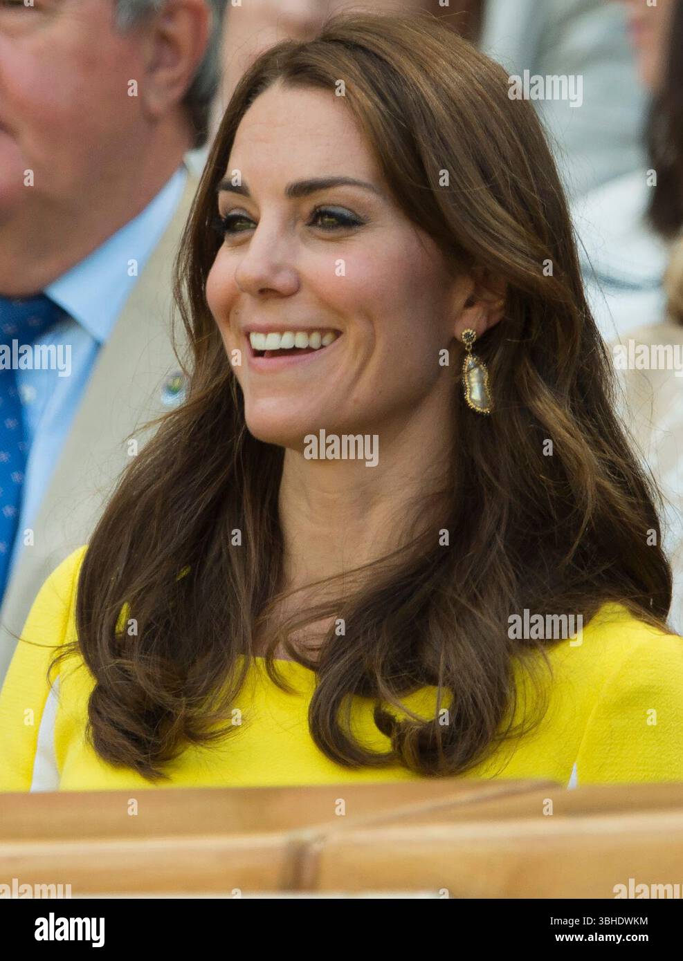 7 giugno 2016. Wimbledon, Londra. Giorno 11, la Duchessa di Cambridge nella Royal Box sul Centre Court per le semifinali femminili. Foto Stock
