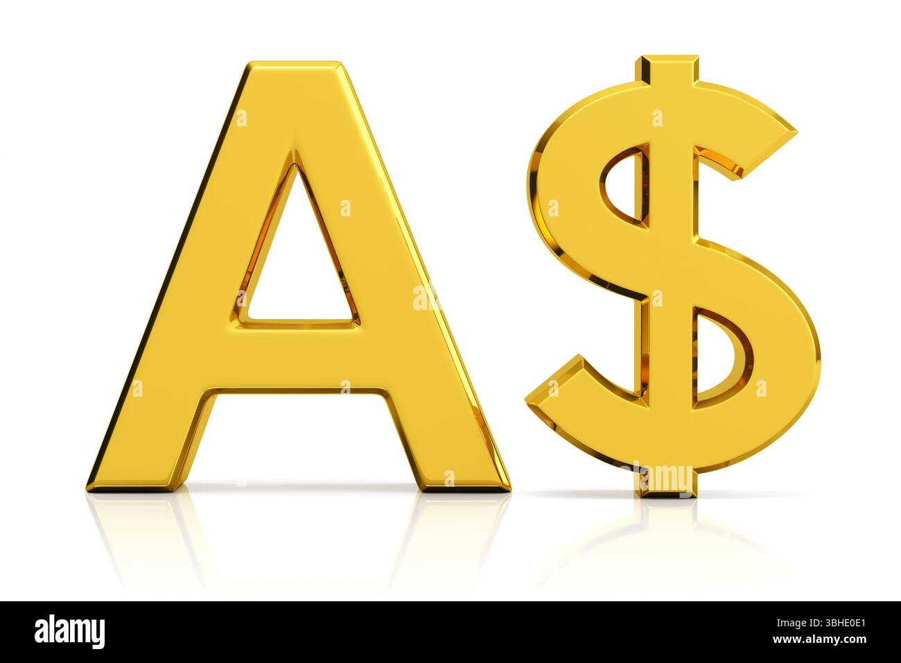 Simbolo del dollaro australiano, la valuta ufficiale dell'Australia Foto Stock