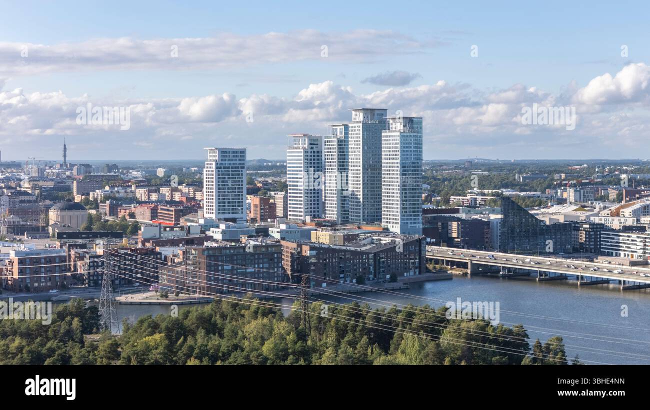 Helsinki in una foto aerea con un drone Foto Stock