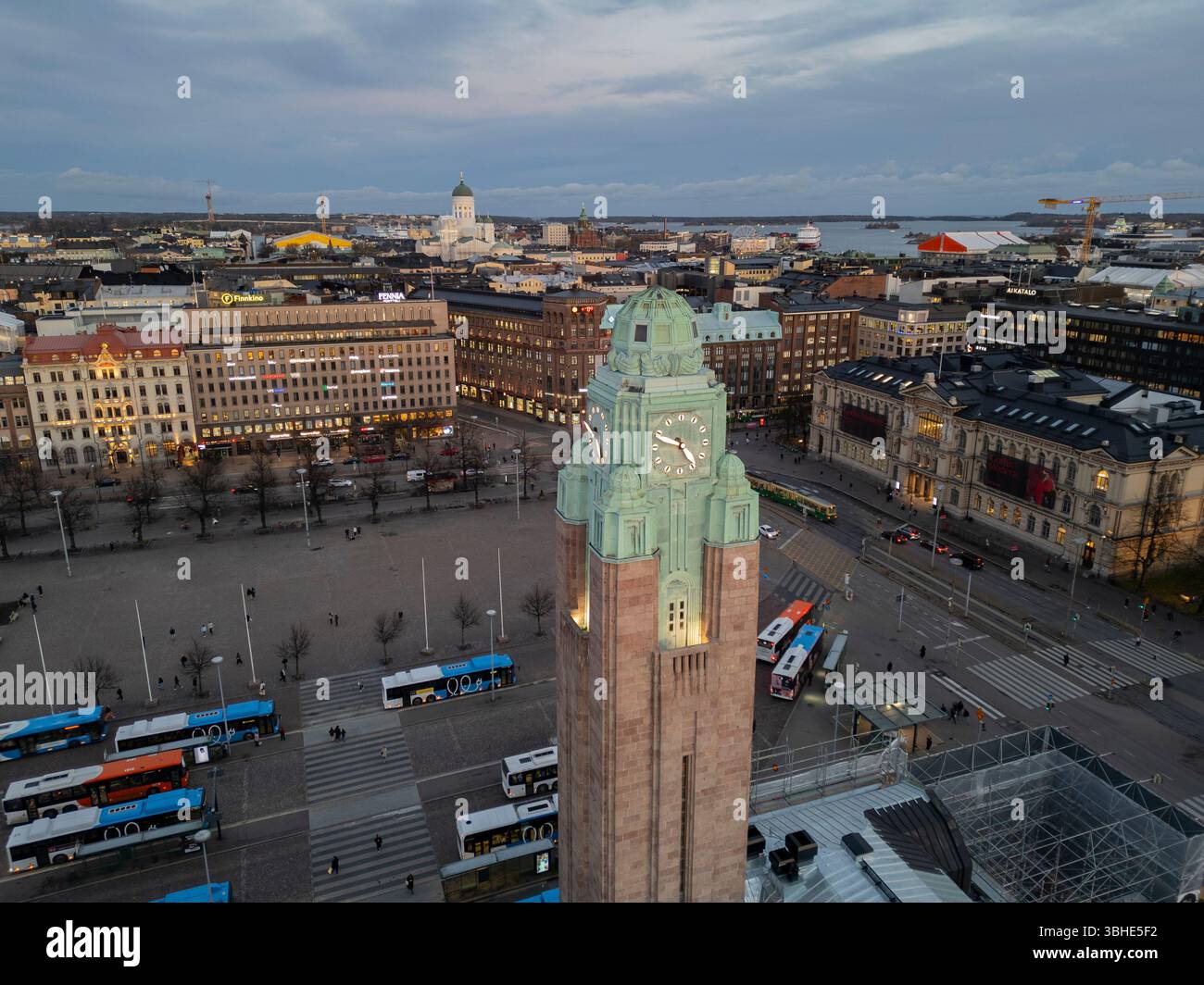 Helsinki in una foto aerea con un drone Foto Stock