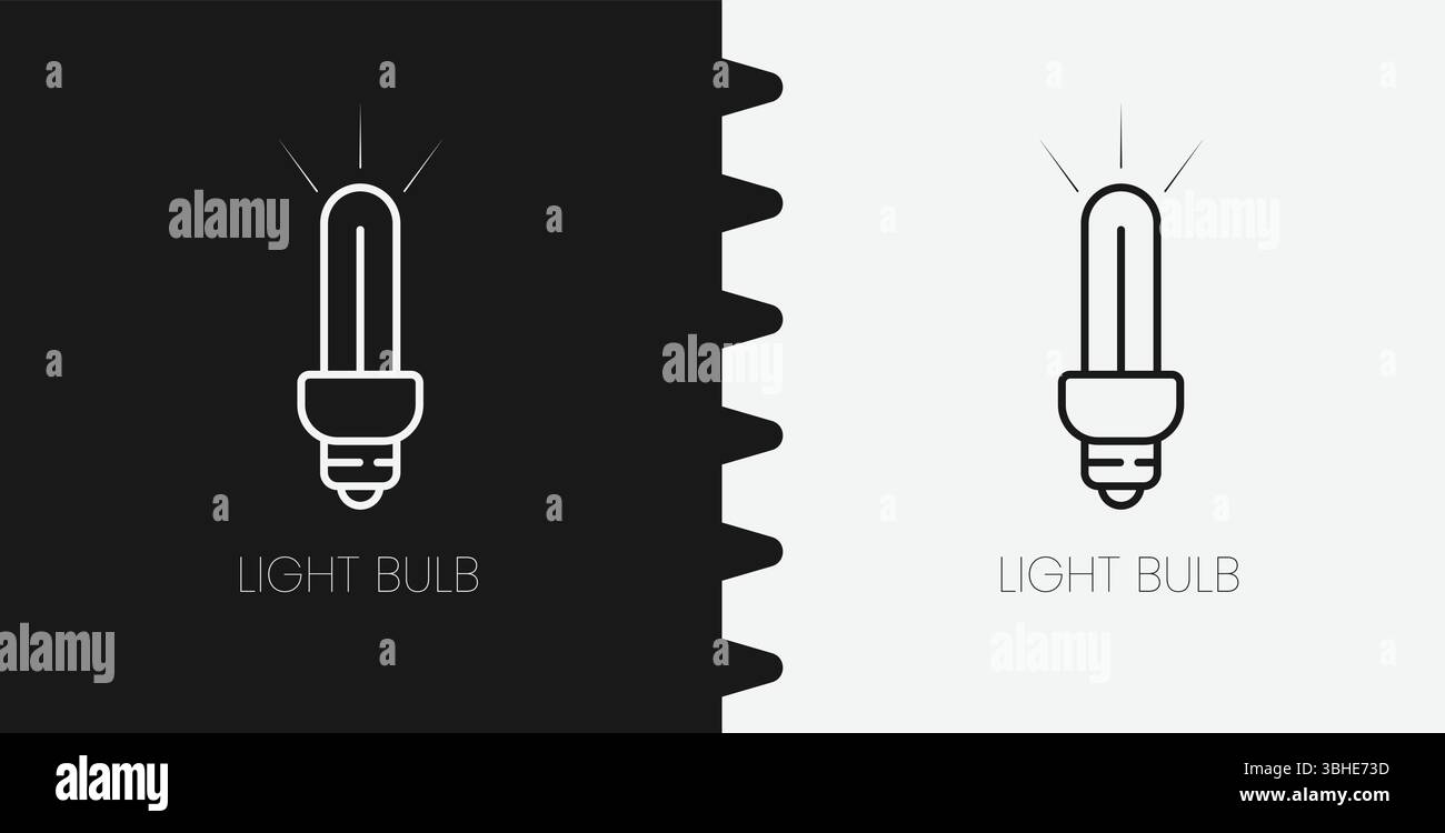 Icona della lampadina della lampada a penna illustrazione del profilo semplice del vettore della grafica lineare della lampada Illustrazione Vettoriale