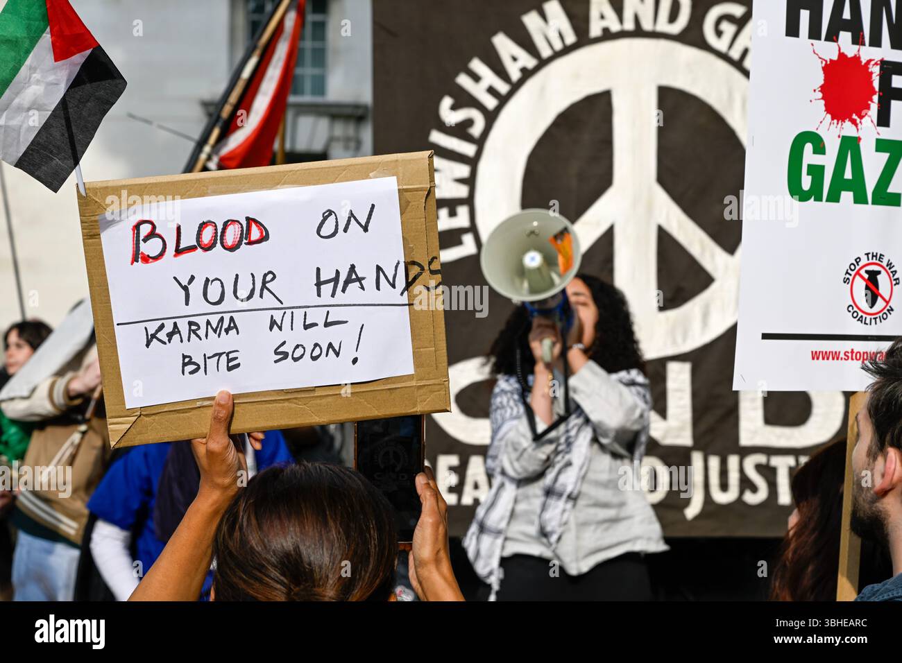 Londra, Regno Unito. 9 giugno 2025. Rilasciare la protesta delle navi della Freedom Flotilla Coalition a Downing Street - Londra - Regno Unito crediti: Monkey Butler Images/Alamy Live News Foto Stock