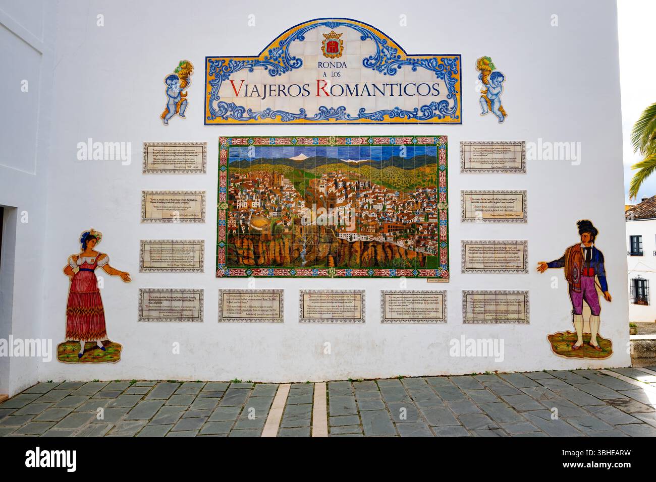 Muro di ceramica a Ronda Andalucia Spagna Foto Stock