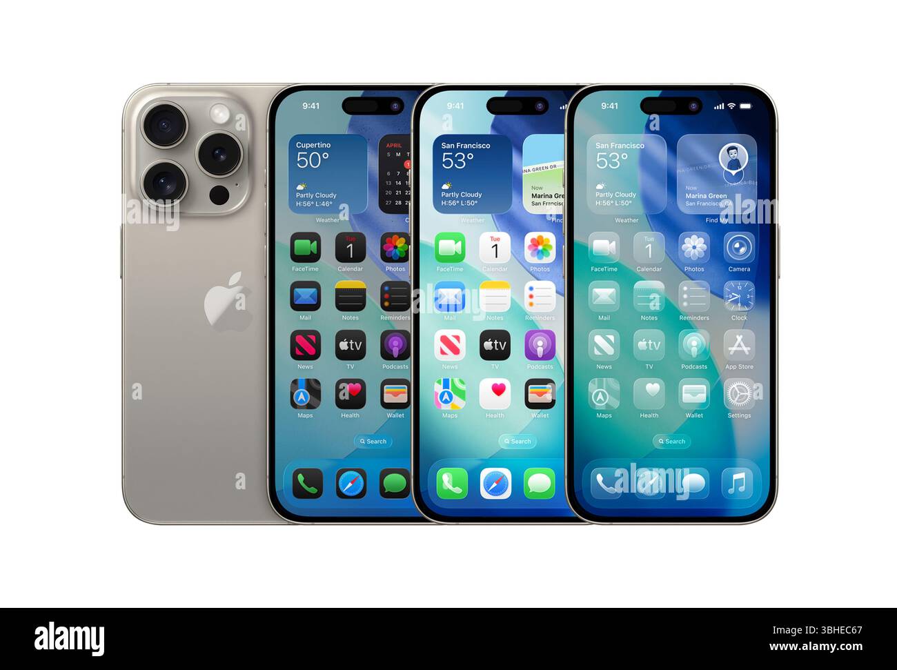 Antalya, Turchia - 9 giugno 2025: Le nuove schermate di iOS 16 Pro mostrano il prossimo sistema operativo Apple per smartphone, iOS 26 Foto Stock