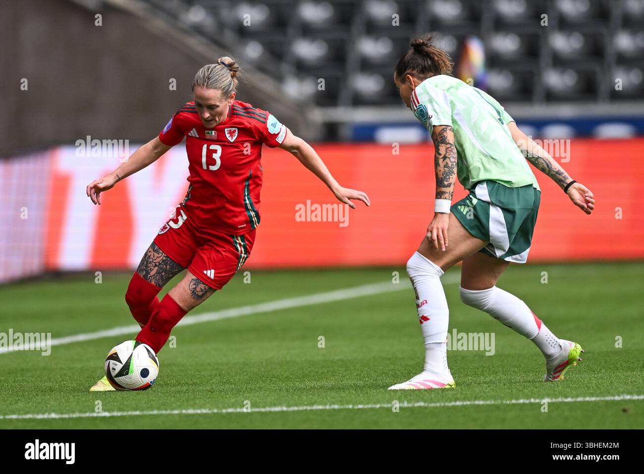 UEFA Women's Nations League Wales vs Italy Women Swansea.com Stadium, Swansea, Galles 03/06/2025 Foto Stock