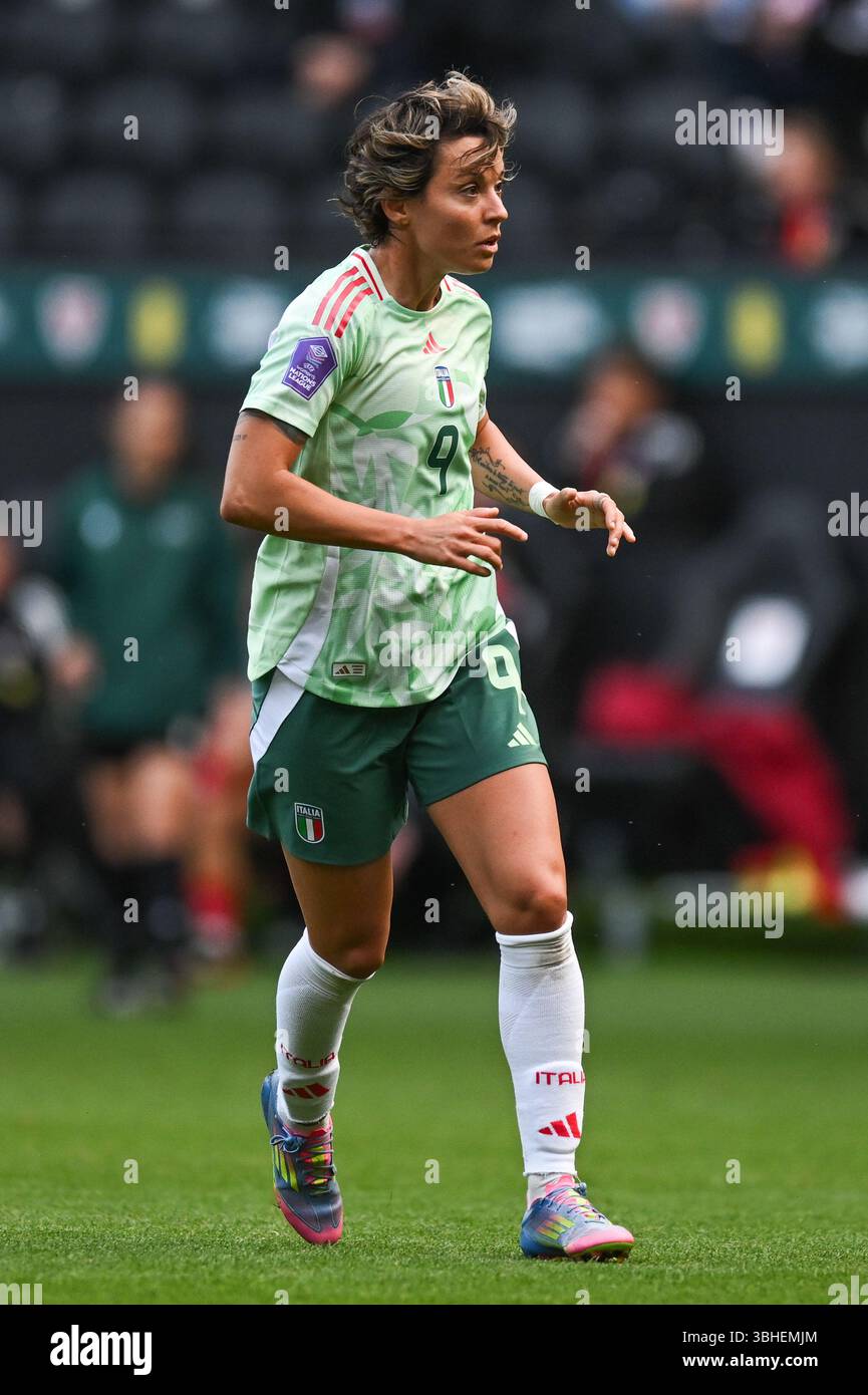 UEFA Women's Nations League Wales vs Italy Women Swansea.com Stadium, Swansea, Galles 03/06/2025 Foto Stock