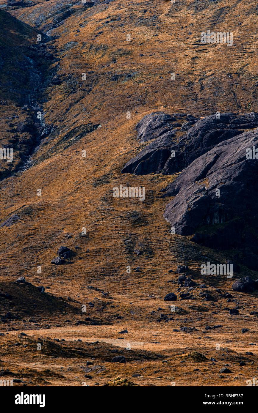 Strutture montane nell'isola di Skye, Scozia Foto Stock