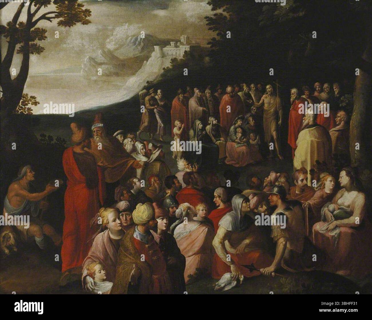 Karel van Mander - San Giovanni Battista predicando alla moltitudine, PG22. Foto Stock