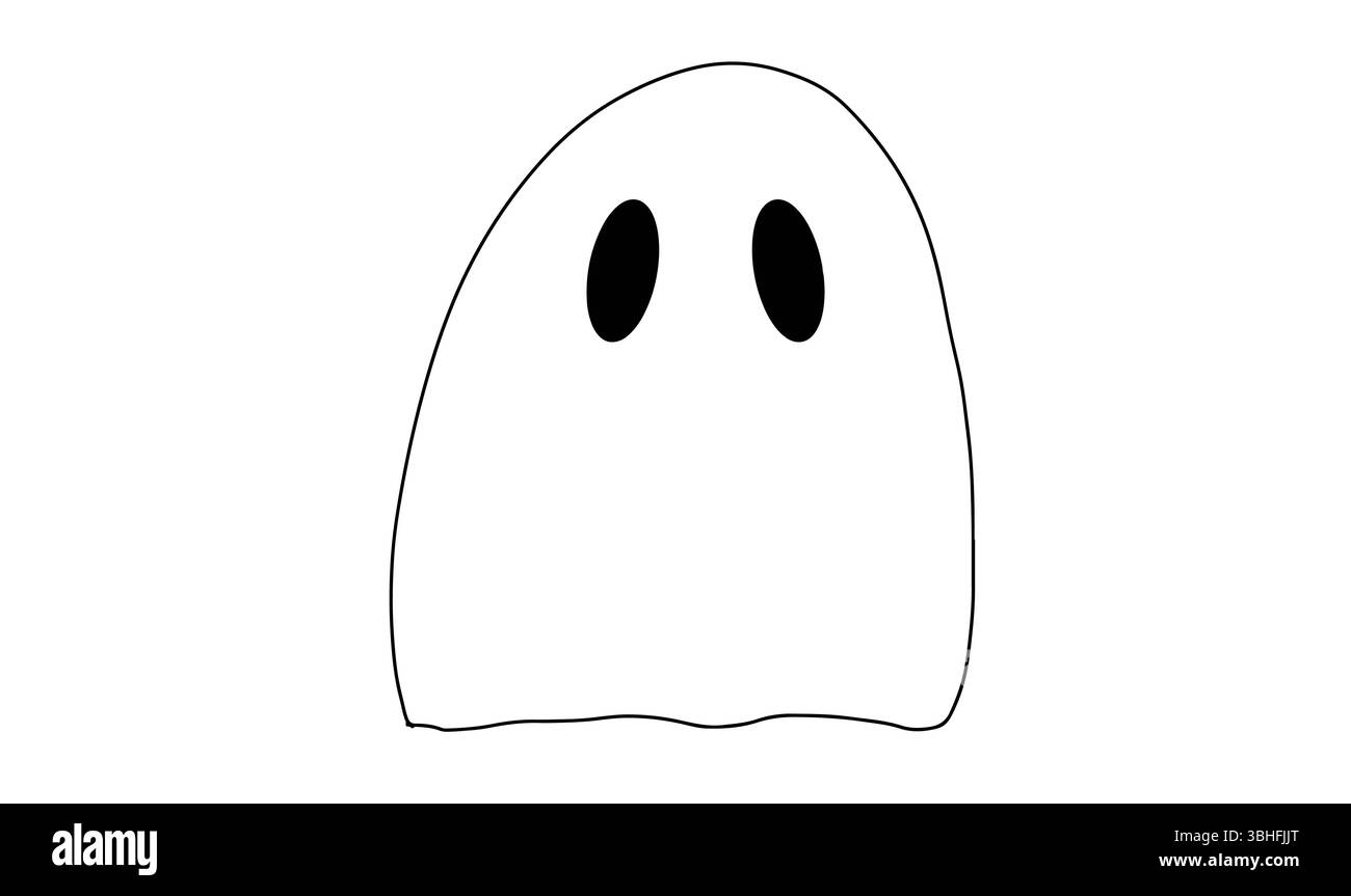 Ghost Happy Holloween Day 31 ottobre mese spaventoso dark Fear trucco o trattare orrore malvagia celebrazione fantasma autunno spaventoso personaggio dei cartoni animati costume gho Foto Stock