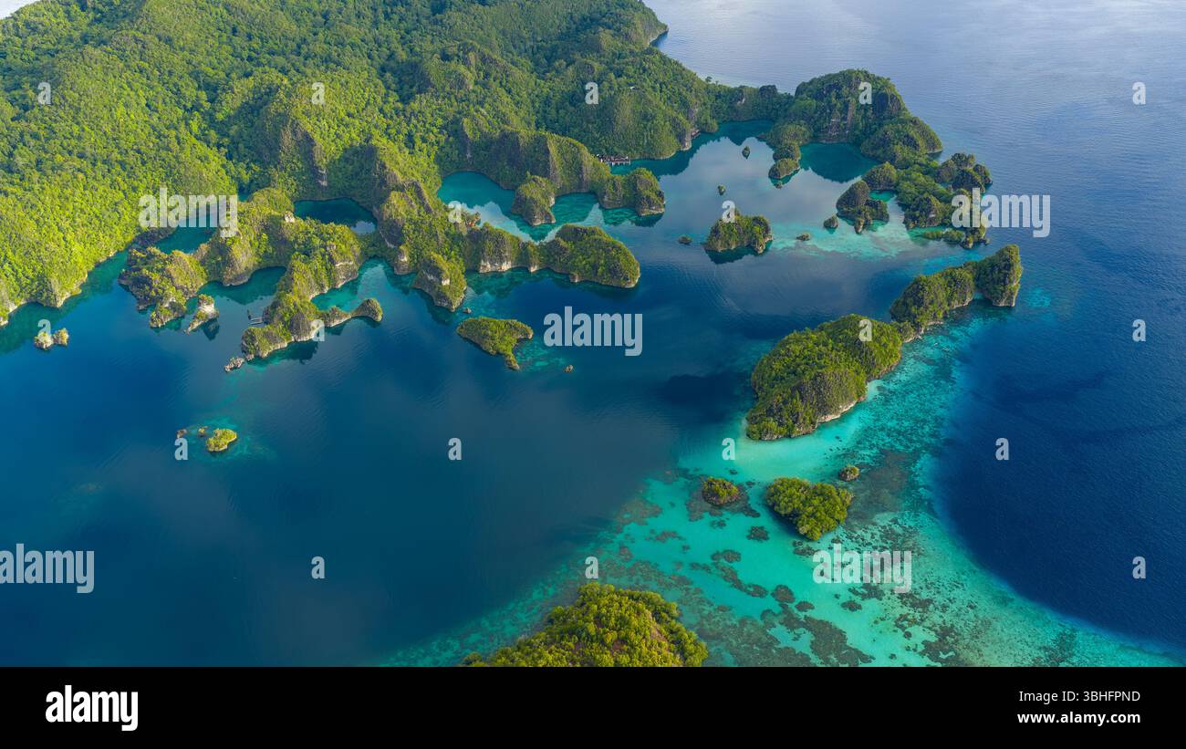 Aerial Raja Ampat Piaynemo Island Paradise Foto Stock