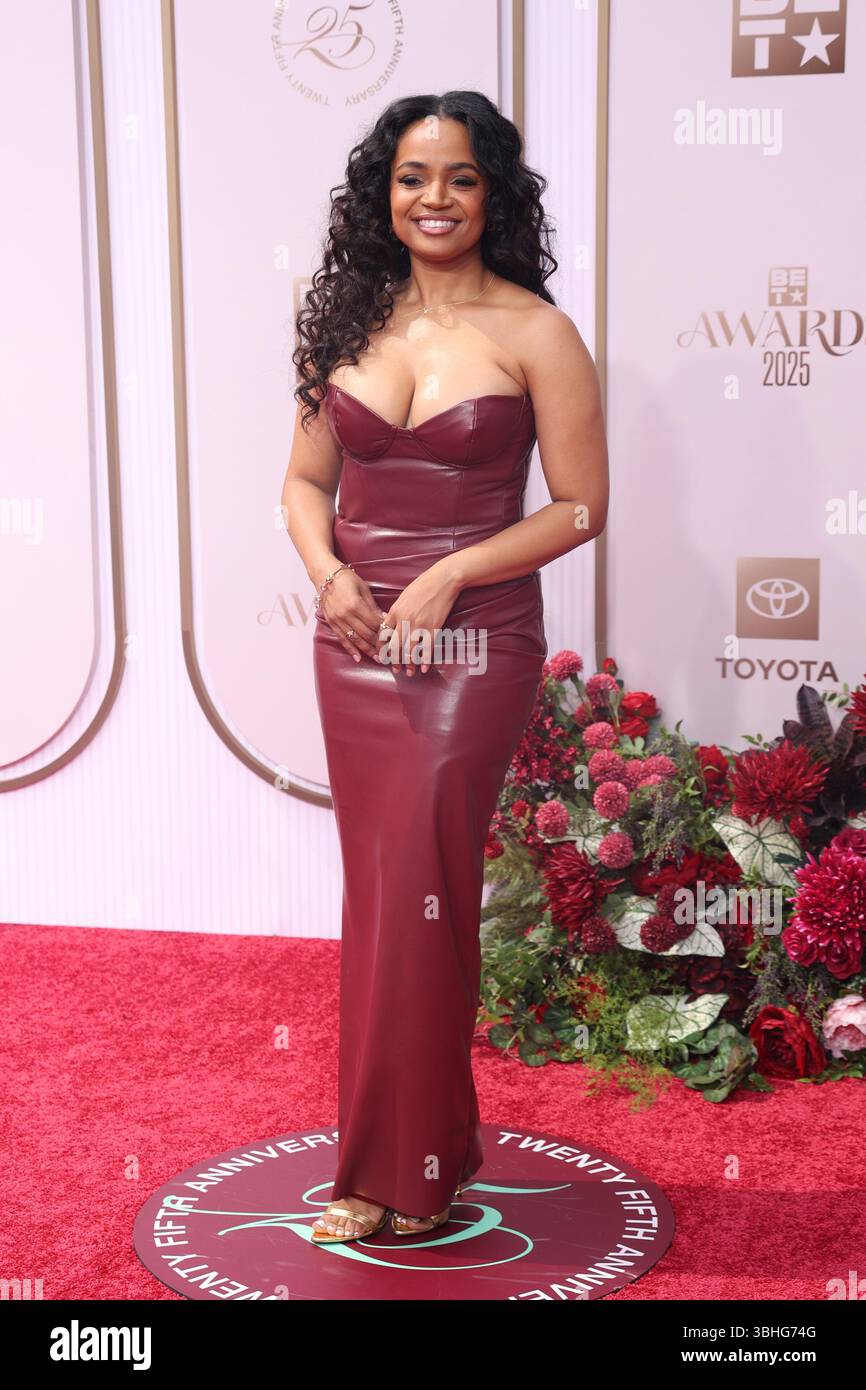 Los Angeles, CA. 09 giugno 2025. Kyla Pratt ai 2025 BET Awards al Peacock Theater il 9 giugno 2025 a Los Angeles, California Credit: Walik Goshorn/Media Punch/Alamy Live News Foto Stock
